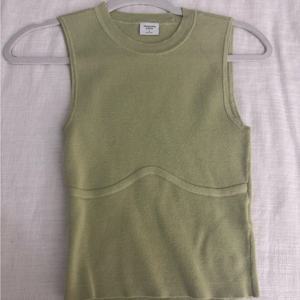 Green knit tank top